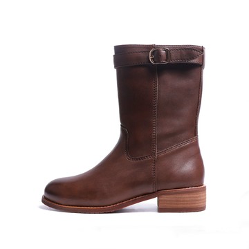 KOKKO時髦率性柔軟寬筒短靴淺咖色