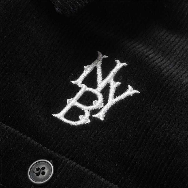 ニューヨークバースト NEW YORK BURST ロゴ コーデュロイジャケット メンズ ブラック COLLEGE CORDUROY SHIRT  JKT -BLACK- | LINEブランドカタログ