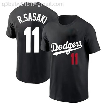 洛杉磯道奇隊11號# R.sasak 佐佐木朗希 美職棒 MLB 短袖T恤 情侶t 大尺碼 印花t 五分袖 短袖男