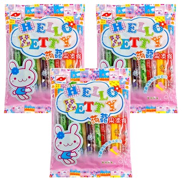 TONG JIH 統記食品 Hello Betty 蒟蒻果凍條 綜合口味  300g  3袋