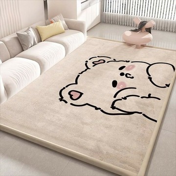 客廳加厚地毯 兒童玩耍寶寶爬行墊 睡覺打地鋪地毯 秋冬臥室床邊地墊 可睡可坐 毛絨毯 床邊毯 少女毛毯可客製圖案訂製尺寸