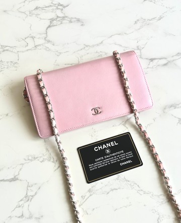 絕版古董包 Chanel粉紅色WOC 側背包 斜背包 中古二手包 長夾皮夾