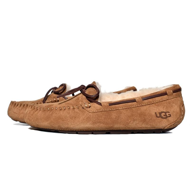 UGG WOMEN DAKOTA CHESTNUT アグ ウィメンズ ダコタ モカシン パンプス シューズ レディース ( ローファー ベージュ 茶色  1107949 ) | LINEショッピング