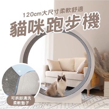 貓咪跑步機 送逗貓棒 貓玩具 貓飛輪 貓咪滾輪-直徑120公分【AAA6279】