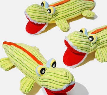 【愛心鱷魚】小型犬/耐咬磨牙發聲毛絨玩具