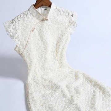 MA 時尚蕾絲旗袍2025年新款夏季年輕款少女連衣裙改良短款