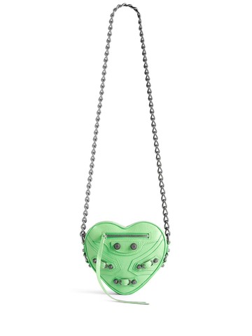 Balenciaga - mini Le Cagole Heart crossbody bag - women - Lambskin - One Size - Green