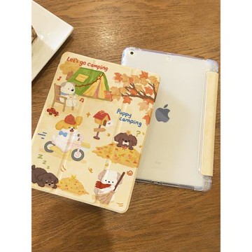 適用于ipad保護套2022平板殼air5/4/3帶筆槽10.2寸秋冬小狗pro11三折ipad10/9十代透明2021氣囊防摔mini6硅膠
