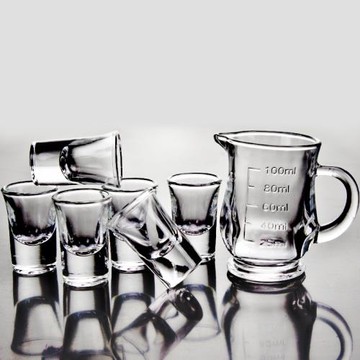 白酒杯分酒器洋酒紅酒醒酒器一口杯子彈杯烈酒杯家用量酒杯套裝