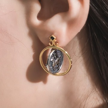 復古幣翻轉耳釘 | 純銀 | 免運 | Belinda輕珠寶