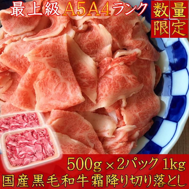 送料無料 肉 和牛 牛肉 焼肉 最上級国産黒毛和牛 A4A5等級のみ贅沢な霜降り切り落とし1ｋｇ お取り寄せ 福島牛