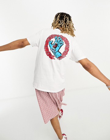 Santa Cruz screaming 50 t-shirt in white with chest and back print