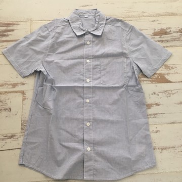 藍格紋短袖襯衫 上衣 短袖上衣 上衣 男裝