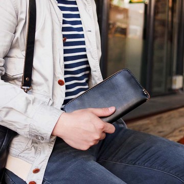 日本沉穩俐落 植鞣手縫牛革長夾Made in Japan by Baggy Port