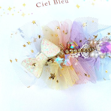 夢幻網紗髮夾 M 搖曳星辰 極光色