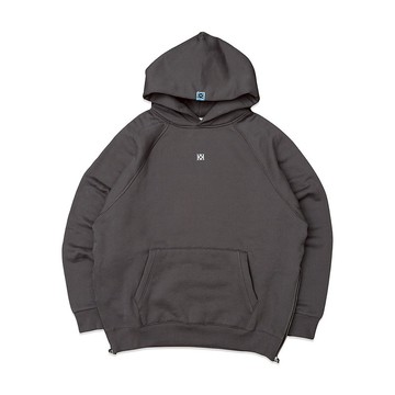 KAIKAI - ReBorn - 刷毛插肩袖拉鍊連帽Tee 墨綠/酒紅/鐵灰