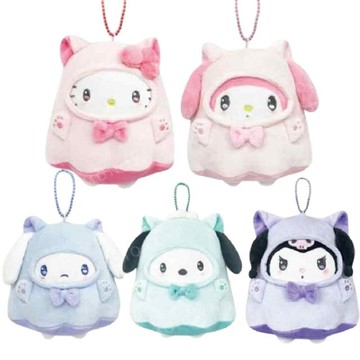 小禮堂 Sanrio 三麗鷗 絨毛玩偶零錢包吊飾 S (貓咪幽靈款) Kitty 美樂蒂 大耳狗 帕恰狗