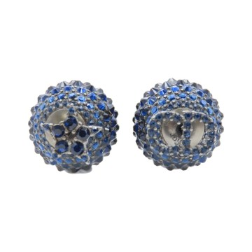 Dior 迪奧  藍色 鍍銀 藍水鑽 Tribales  耳環 【二手名牌BRAND OFF】