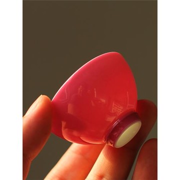 心歌景德鎮陶瓷茶杯胭脂水釉小茶杯客杯小號雞心杯特價