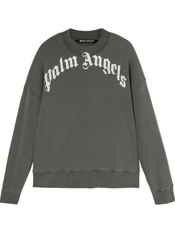 Palm Angels - logo-print cotton sweatshirt - men - Cotton/Polyester - XS - Grey