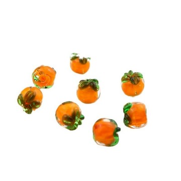 現貨手工12mm琉璃柿子柿柿如意頭花材料如意小柿子diy配件耳飾品配件 /單顆售價