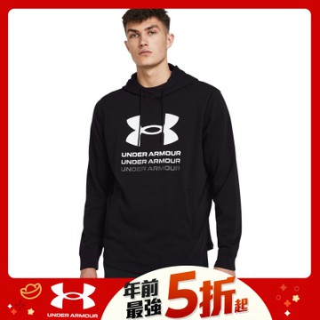 【UNDER ARMOUR】男 Rival Terry Graphic 長袖帽T_1386047-001