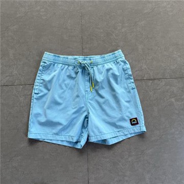 美式極簡復古機車Deus新款多色實穿尼龍梭織水洗做舊徽章五分短褲