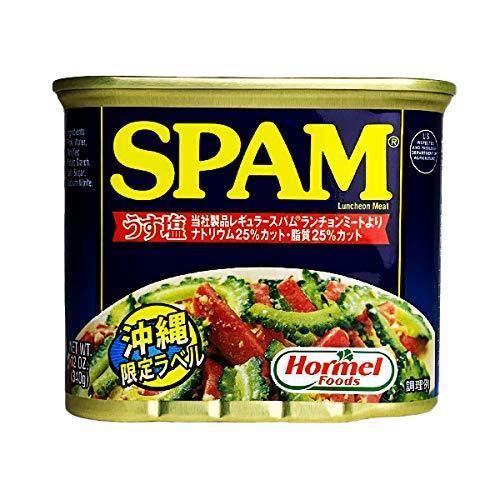 沖縄 お土産 うす塩スパム ナトリウム25％カット 脂質25％カット 沖縄限定ラベル SPAM スパム うす塩 340g