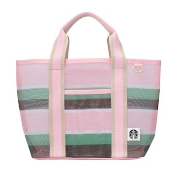 星巴克 春日條紋網布手提袋