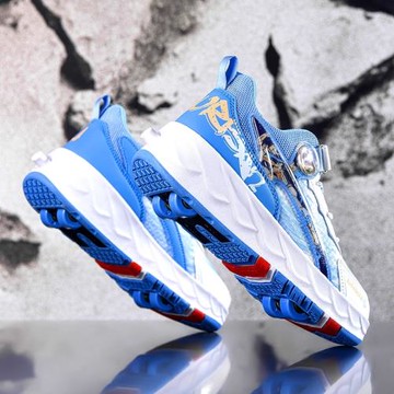 男童爆走鞋隱形四輪一鍵收縮女童暴走鞋網紅高顏值兒童溜冰輪滑鞋