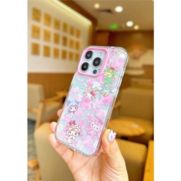 粉色玉桂狗丑魚美樂蒂kitty櫻花透明雙層蘋果手機保護殼iPhone15Pro14