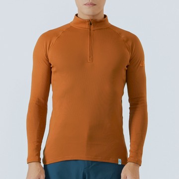 Maka 高領拉鍊刷毛保暖衣 男款 大地棕