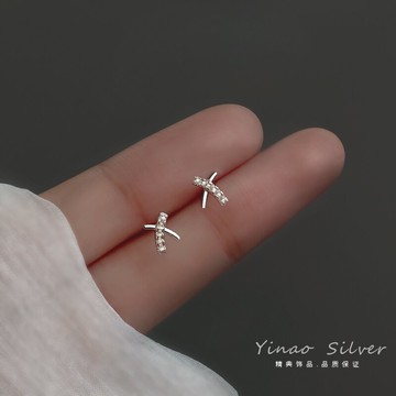 925純銀耳釘女夏年新款潮小眾設計高級感耳環簡約養耳洞耳飾