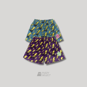 【逢甲 FUZZY】MTA Full Thunder Mesh Shorts 網布 閃電 短褲 藍 紫 M26SBS3