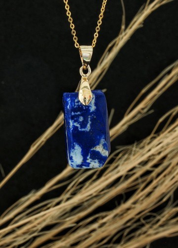 青金原石鍍金頸鍊-7 ( Raw Lapis Necklace No.7 )