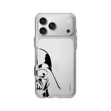 iPhone 17 Pro Max Clear Case（相機按鈕） 透明 - 迪士尼-星際大戰 Star Wars - 黑武士-黑白條紋