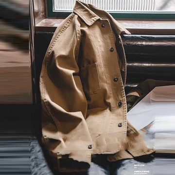 馬登工裝 vintage外套 美式複古 巴黎扣四袋夾克 翻領阿美咔嘰男