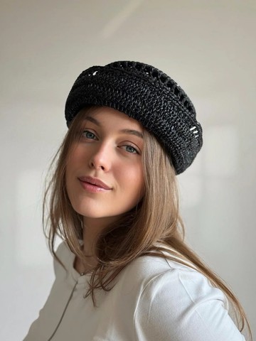 黑色漁夫帽、夏日拉菲草帽、優雅鉤針貝雷帽、時尚遮陽草帽