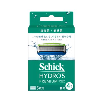 Schick 舒適牌 水次元5 Premium 敏感肌用 刀片 替刃  4片  1組