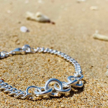 純銀 圈圈 手鍊 可客製姓名 S418