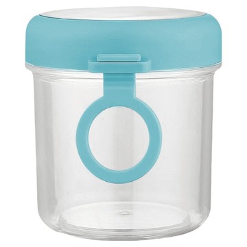 Reddot 紅點生活 便攜玻璃帶勺優格燕麥杯 藍色  1個  500ml