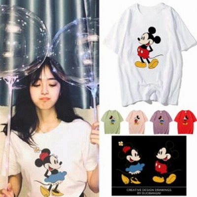 ミッキー Tシャツ ディズニーｔシャツ Disney ペアルック カップル ティーシャツ 半袖 ｔシャツ トップス カジュアル 恋人 お揃い T Shi 通販 Lineポイント最大10 0 Get Lineショッピング