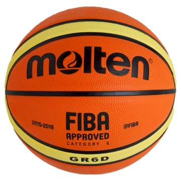 Molten 橡膠深溝12片貼籃球 F 橘色 + 黃色  1顆  6號  BGR6D