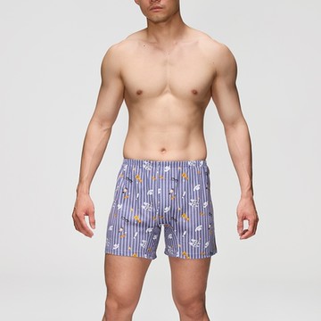 DADADO-品味老爹 4L印花四角男內褲(銀灰) 天然絲光棉-吸濕排汗-GHQ425GY