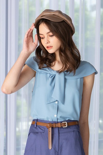 MW 綁結小披肩雪紡上衣