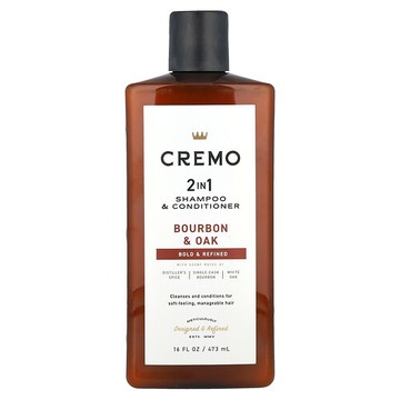 Cremo, 2 合 1 洗髮水和護髮素，波木橡木，16 液量盎司（473 毫升）