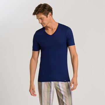 【HANRO】Ultralight V領家居短袖 S-L (璀璨藍)