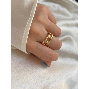 復古ins風格簡約個性麻花金屬感戒指女 時尚休閑可調節大小指環