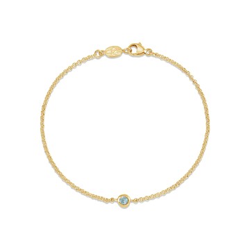 Single Aquamarine Dewdrop Chain Bracelet