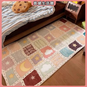 質感優選 女孩臥室地毯加厚仿羊絨牀邊毯ins可愛房間裝飾家用客廳沙發地墊 入戶地墊 家用腳墊 玄關地墊 地墊臥室可睡